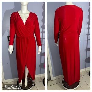 Boohoo Curve Sexy Red Asymmetrical Dress US 22